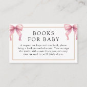 Posh Roze Coquette Bow Baby shower Informatiekaartje (Voorkant)