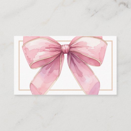 Posh Roze Coquette Bow Baby shower Informatiekaartje (Achterkant)