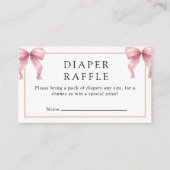 Posh Roze Coquette Bow Baby shower Informatiekaartje (Voorkant)