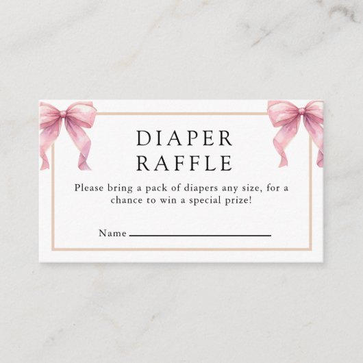 Posh Roze Coquette Bow Baby shower Informatiekaartje (Voorkant)