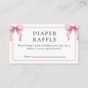 Posh Roze Coquette Bow Baby shower Informatiekaartje