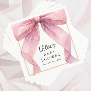 Posh Roze Coquette Bow Baby shower Servet