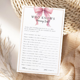 Posh Roze Coquette Bow Baby shower spel