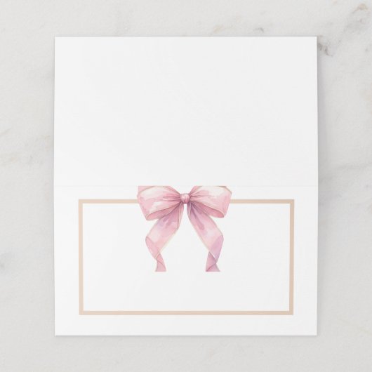 Posh Roze Coquette Bow Food Label of Plaatskaartje (Buitenkant ongevouwen)