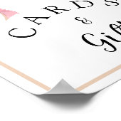 Posh Roze Coquette Bow Kaarten en cadeaubordje Poster (Hoek)