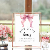 Posh Roze Hoeveel Bows Baby shower spel Poster