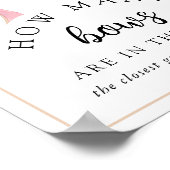 Posh Roze Hoeveel Bows Baby shower spel Poster (Hoek)