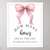 Posh Roze Hoeveel Bows Baby shower spel Poster (Voorkant)