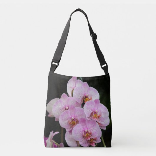 Posh roze orchideeën crossbody tas (Voorkant)
