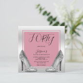 Posh Roze & Zilveren Stiletto's 40e verjaardag Kaart (Staand voorkant)