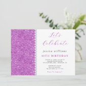 Posh Sequins & Diamonds Paarse Verjaardag Kaart (Staand voorkant)