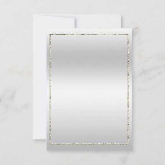 Posh Silver, Black Gem Bow & Glitter Verjaardag Kaart (Achterkant)