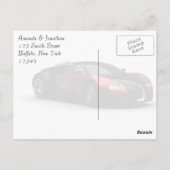 Posh Sports Car Weddenschap Bedankt Briefkaart (Achterkant)