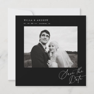 Posh Square Save The Date Foto Minimal Kaart