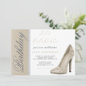 Posh Stiletto & Diamonds Champagne Verjaardag Kaart (Staand voorkant)