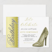 Posh Stiletto & Diamonds Gouden Verjaardag Kaart (Voorkant / Achterkant)