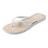 Posh Tan Damask Patroonmonogram met naam Teenslippers (Schuin)