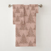 Posh Tree Patroon | Glam Roos Gold Blush Christmas Bad Handdoek (Insitu)