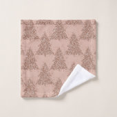 Posh Tree Patroon | Glam Roos Gold Blush Christmas Bad Handdoek (Wasdoekje)