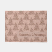 Posh Tree Patroon | Glam Roos Gold Blush Christmas Deurmat (Voorkant)
