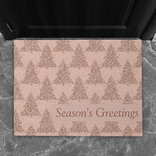 Posh Tree Patroon | Glam Roos Gold Blush Christmas Deurmat