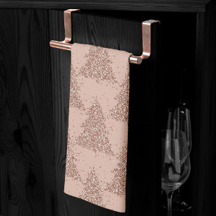 Posh Tree Patroon Glam Roos Gold Blush Christmas Theedoek