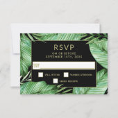 Posh Tropical Vibe Wedding RSVP Kaartje (Voorkant)