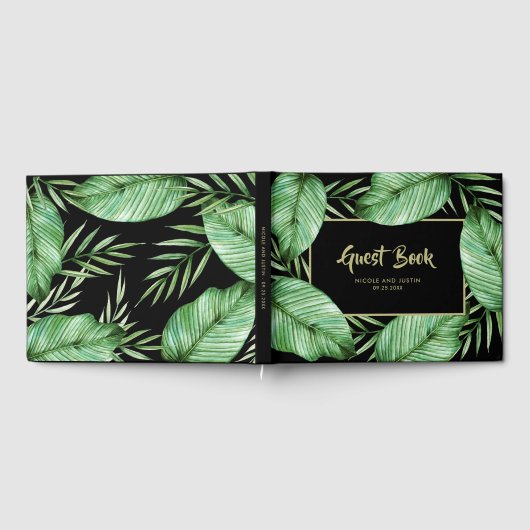 Posh Tropische Vibe Bruiloft Gastenboek (Volledig)
