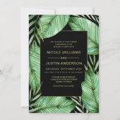 Posh Tropische Vibe Bruiloft Uitnodiging (Voorkant)