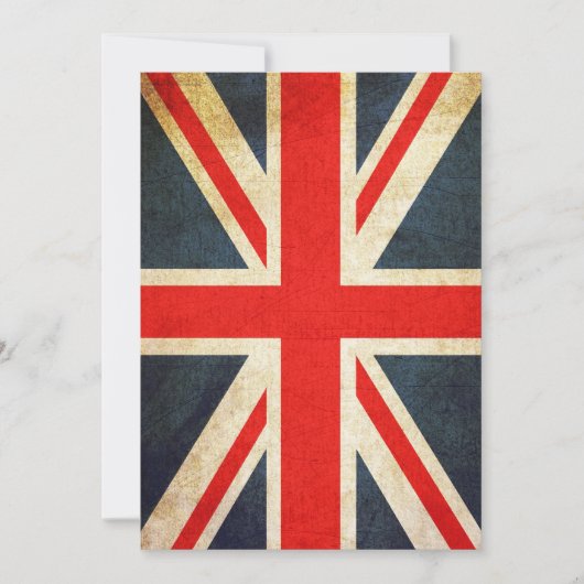 Posh Union Jack Custom Invitation (Verticaal) Kaart (Voorkant)