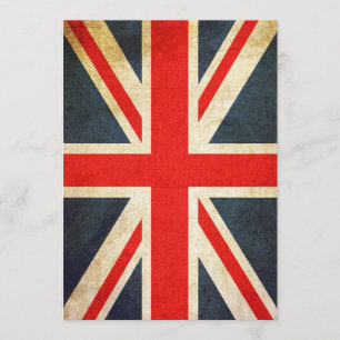 Posh Union Jack Custom Invitation (Verticaal) Kaart