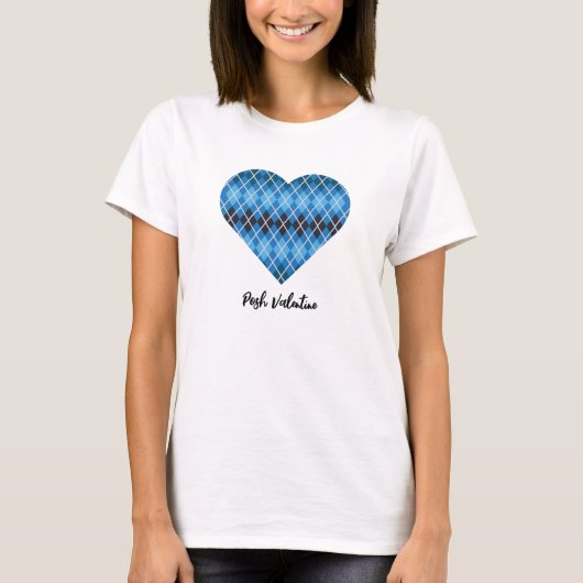 Posh Valentijn Donkerblauw Groot Hart T-shirt (Voorkant)