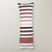 Posh Variegated Stripes met naam in Marsala Brown Lichaamskussen (Achterkant (Verticaal))