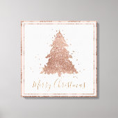 Posh Vrolijk Kerstfeest | Glam Roos Gold Blush Tre Canvas Afdruk (Voorkant)