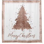 Posh Vrolijk Kerstfeest | Glam Roos Gold Blush Tre Douchegordijn (Voorkant)