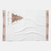 Posh Vrolijk Kerstfeest | Glam Roos Gold Blush Tre Theedoek (Horizontaal)