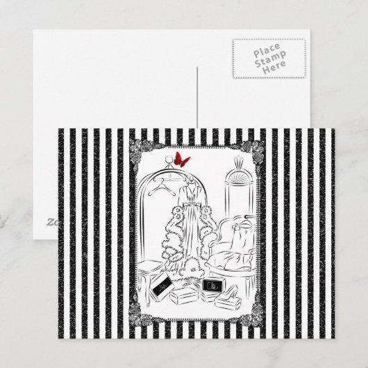 Posh Wardrobe Striped Room Briefkaart (Voorkant / Achterkant)