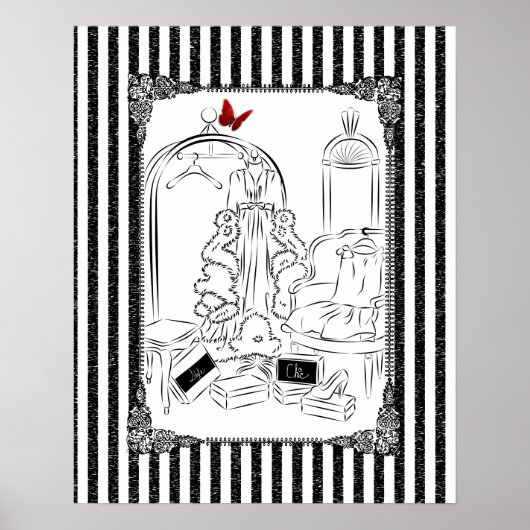 Posh Wardrobe Striped Room Poster (Voorkant)