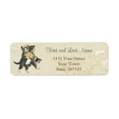 Posh Wedding Cats Ivory Floral Adres Label (Voorkant)