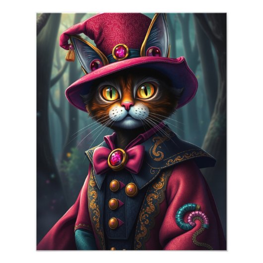 Posh Wizard Cat Foto Afdruk (Voorkant)