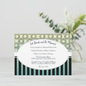 Posh Yellow and Blauwgroen Rehearsal Dinner Invite Kaart (Staand voorkant)