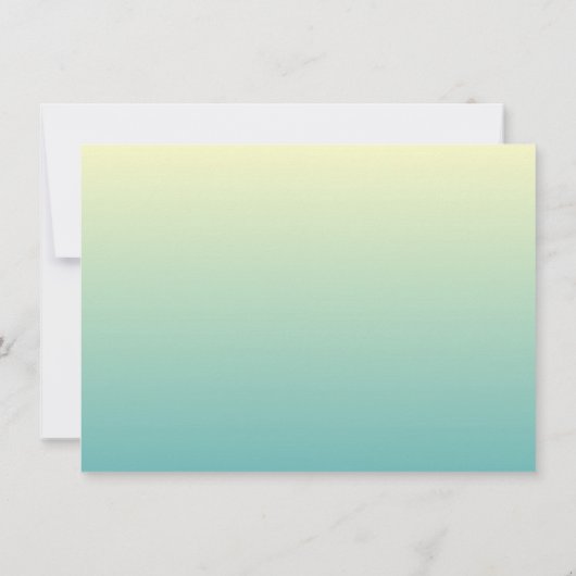 Posh Yellow and Blauwgroen Rehearsal Dinner Invite Kaart (Achterkant)