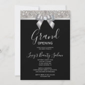 Posh Zilveren & Zwarte Jewel Bow Grand Opening Kaart (Voorkant)