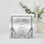 Posh Zilvers & Zilveren Stiletto's 40e verjaardag Kaart (Staand voorkant)