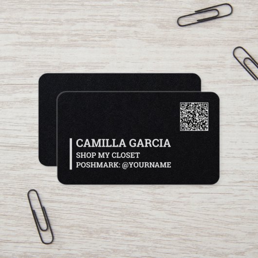 Poshmark Custom QR Visitekaartje (Voorkant / Achterkant in situ)