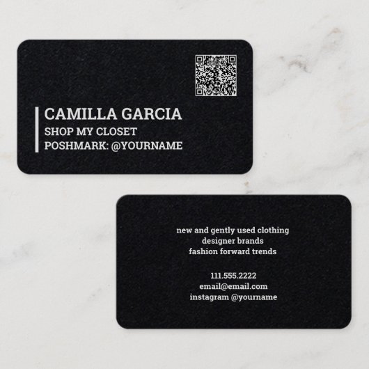 Poshmark Custom QR Visitekaartje (Voorkant / Achterkant)