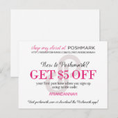  Poshmark Referral Invitation Kaart (Voorkant / Achterkant)