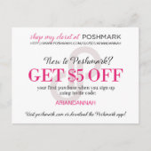  Poshmark Referral Invitation Kaart (Voorkant)