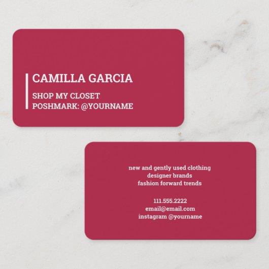 Poshmark Visitekaartje (Voorkant / Achterkant)