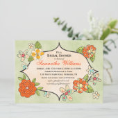 posieposters Bridal Shower Invitation - Tangerine Kaart (Staand voorkant)